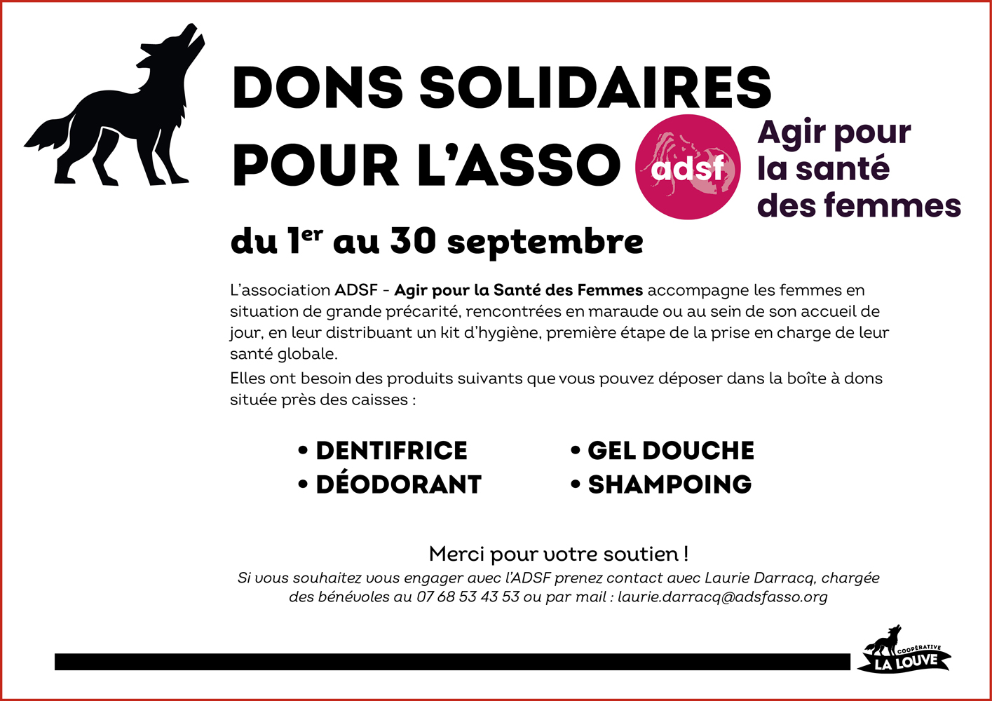 Collecte de dons solidaires en septembre