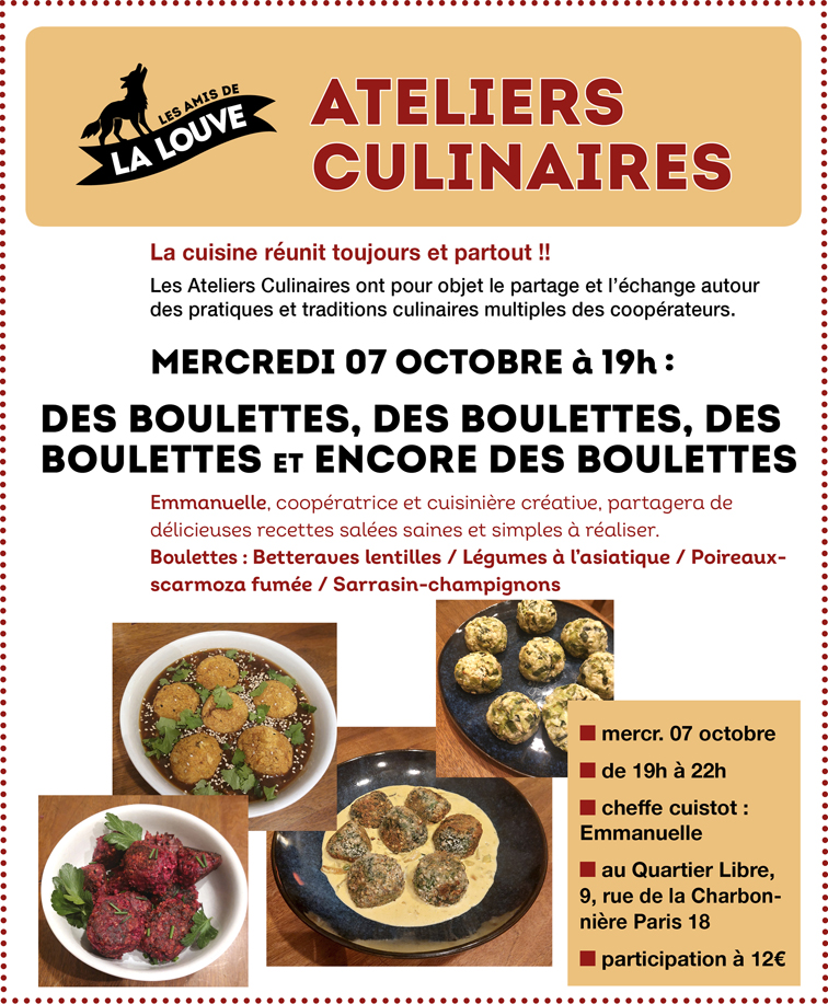 atelier culinaire boulettes